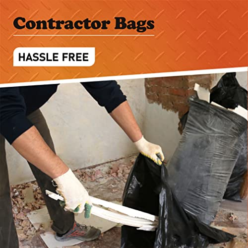 Contractor Garbage Bags 42 Gallon - Pack Of 20 Black 3 mil Strength Heavy Duty Trash Bags Garbage Bags, 32”X46” Heavy Duty Plastic Construction Contractor Bags - Trash Can Liners