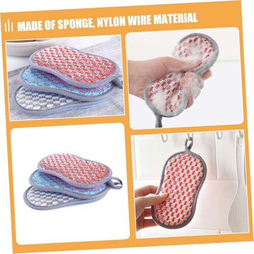 PRETYZOOM 12pcs Kitchen Scrub Brush and Dish Washing Scrubber Sponge Set, Dual-Sided Cleaning Pads for Pots and Pans, Multi-Color Household Kitchen Sink Brushes for Stain Removal