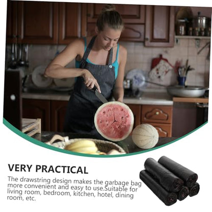 Abaodam 75pcs Heavy Duty Drawstring Trash Bags Thick Degradable Garbage Bags for Home Kitchen Office Unscented Rubbish Liners with Strong Load-bearing and Odor Barrier Design