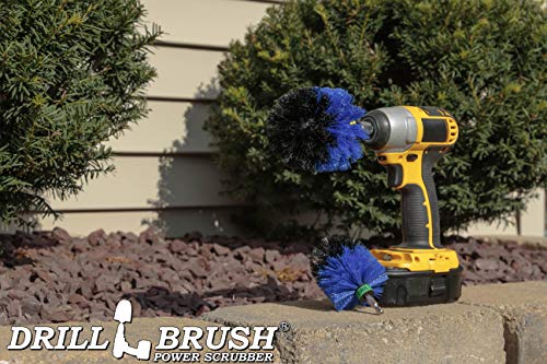 Drill Powered Scrubbing Brush Heads - Professional Boat Detailing Accessories - Aquatic Cleaning Supplies - Tank Scrubbing Brush - Boat Hull Cleaning Tools - Barnacle Busting Brush - Detailing Set - color: Blue