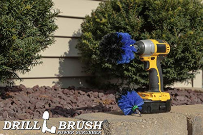 Drill Powered Scrubbing Brush Heads - Professional Boat Detailing Accessories - Aquatic Cleaning Supplies - Tank Scrubbing Brush - Boat Hull Cleaning Tools - Barnacle Busting Brush - Detailing Set - color: Blue