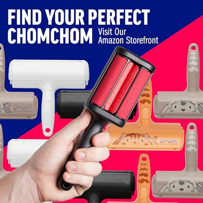 ChomChom Roller Pet Hair Remover – Reusable Lint Roller Pet Hair Removal Tool for Clothes, Couches, Cars and Travel - Cat Dog Hair Remover, Compact, No Sticky Refills Needed (Mini Roller) - color: Black Matte
