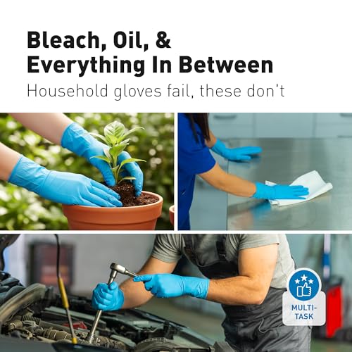 Raxwell Disposable Nitrile Gloves - Heavy Duty Cleaning Gloves - Elbow-Length Dishwashing & Kitchen Use - Chemical Resistant - size: X-Large, style: 50 Count