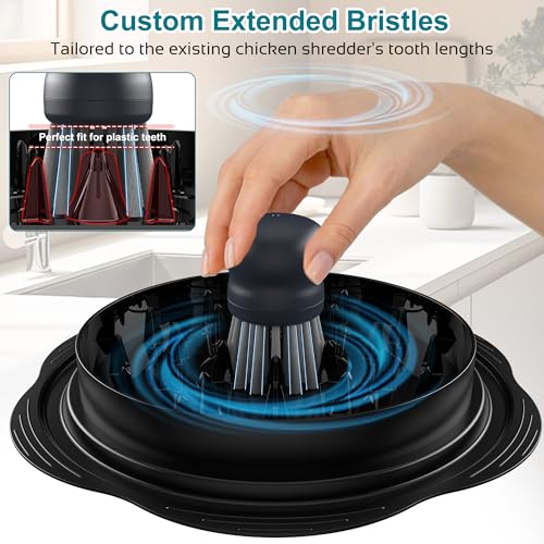 Mini Dish Brush for Cleaning Chicken Shredder, Palm Brush Dish Scrubber with Ergonomic Grip, Kitchen Brush for Washing Dishes, Pans, Pots, Sink (1, Gray) - color: Gray