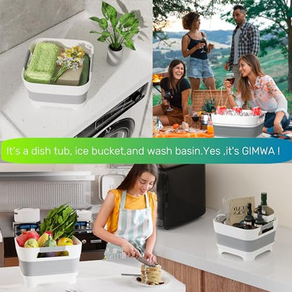 GIMWA Wash Basin for Baby Bottles, Versatile Wash Tub for Kitchen, RV, Outdoor Camping Sink, Sturdy Bottle Tub Easy to Clean (Green) - color: Green