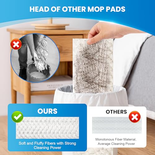 50 Pack Disposable Microfiber Cleaning Mop Pads for Bona Mop Series | Heavy Duty Disposable Sweeping Pad Replacement Refill - color: White