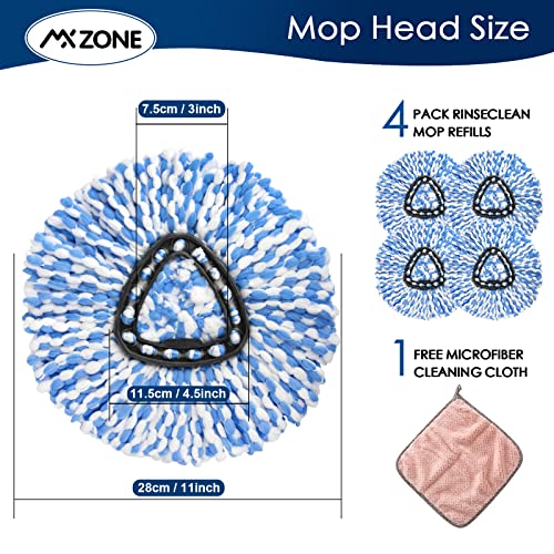 4 Pack Spin Replacement Heads Compatible with O Ceda EasyWring RinseClean 2-Tank System, Microfiber, Blue - size: 4pcs 2-Tank Mop Blue