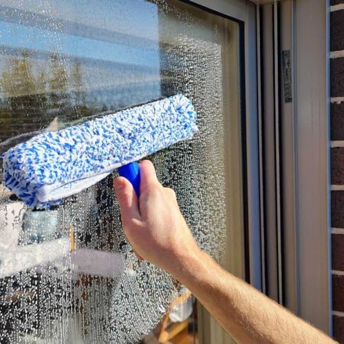 Squeegee & Window Washer Combo - Professional Grade Cleaning Tool for Sparkling Windows, Glass, and Surfaces - Ergonomic Design for Effortless Cleaning - size: Combo: Squeegee with Window Washer