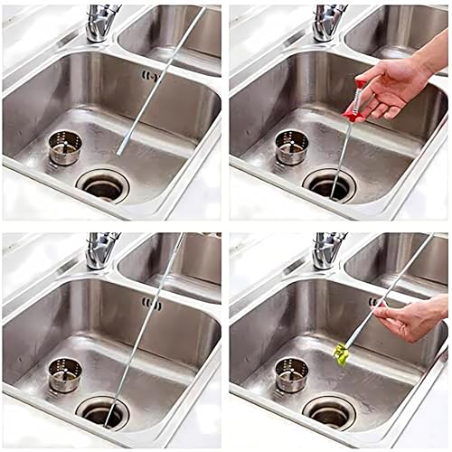 Flexible Drain Clog Remover Tool, Extra Long Plumbing Snake Hair Catcher with 4-Prong Grabber Claw, Heavy-Duty Spring Reacher for Kitchen Sink, Bathroom Tub, Sewer & Dropped Items (35 inch) - color: 35 inch