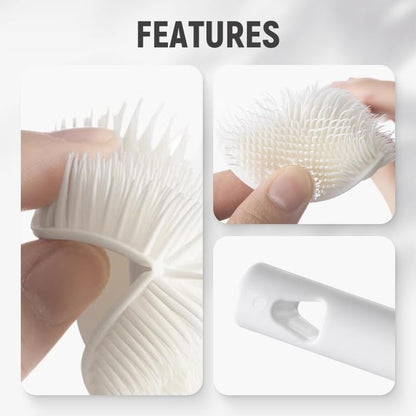 360° Flexible Silicone Bottle Brush with Long Handle, 2026 New Bottle Brush Cleaner Deep Cleaning Brush for Narrow Neck Bottles, Water Bottles and Travel Mugs (White-1PCS) - color: White-1pcs