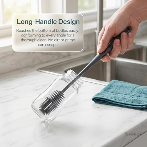 1 pcs, Long-Handled Silicone Brush, Cup and Bottle Brush - Reaches Every Corner for a Thorough Clean