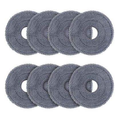 VIEWALL 8 Pack Rotating Mop Pads for Roborock Saros 10R, Saros 20, Saros Z70, Qrevo Edge 2, Qrevo CurvX Vacuum Cleaner, Washable Microfiber Mop Cloth Replacement Accessories - size: Saros Mop Pads 8 Pack