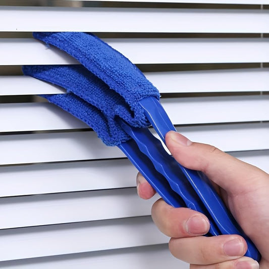 3Pcs Reusable Blind Cleaner Brush Set Dusting Tool for Blinds Shutters Curtains Washable Detachable Microfiber Duster for AC Vents Car Vents Window Blinds, Blue