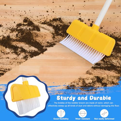 Kids Cleaning Toy Set Toddlers Broom Dust Pan Set for Housekeeping Pretend Play Cleaning Set, Cleaning Toys Gift for Toddlers Girls Boys Age 3-6 Years Old (2PCS - Red and Yellow Set) - color: 2pcs - Red and Yellow Set