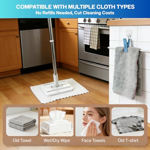 Mini Mop, Hands-Free One-Touch Pad Release, 360° Rotating Head, Wet & Dry, Extends Up to 48in Handle, Zero-Cost Old Cloth Compatible for Hardwood Floors, RV & Pet Hair - size: 48in mini dust mop
