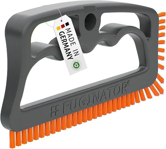 Fuginator Scrub Brush for Tile and Grout: Stiff Nylon Bristle Scrubbing Brush - Bathtub and Shower Scrubber for Floor Joints and Tile Seams - Cleaning Brush (Gray/Orange) - color: Gray/Orange