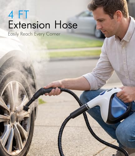 Handheld Steam Cleaner for Home 3s Instant Heat-Up No Need to Wait, Upgrade 2 LB Light Weight Easy Refill Portable Steamer Cleaner for Furniture Couch Grout Walls Kitchenware (White)
