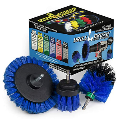 Pool Grout Cleaning Brush Kit - Professional Pool Accessories - Boat Cleaning Supplies - Boat Deck Power Scrubber Set - Tank Cleaner Tools for Home Use - Aquatic Scrubbing Brushes - Deck Scrub Brush - color: Blue