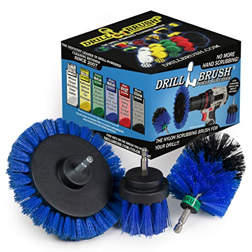 Pool Grout Cleaning Brush Kit - Professional Pool Accessories - Boat Cleaning Supplies - Boat Deck Power Scrubber Set - Tank Cleaner Tools for Home Use - Aquatic Scrubbing Brushes - Deck Scrub Brush - color: Blue