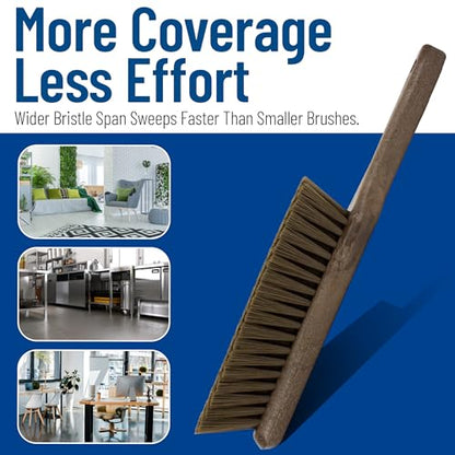 SPARTA 8 Inch Soft Counter Brush with Polyester Bristles and 5 Inch Handle, Color Coded Handheld Broom for Tables Countertops and Foodservice Surfaces, 13 Inch Overall Length, Brown - color: Brown