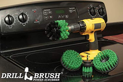 Drillbrush 4 Piece Bundle - Add a 5-inch Flat hex Shaft Brush to Our 3 Piece Drill Brush Kitchen Scrubbing Kit