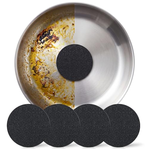 Stainless Steel Sponge Suitable for Stainless Steel Surfaces Zero Chemicals Emery Sponges Long-Lasting for Heavy Duty Burnt-On Stain Removal (4-Pack)
