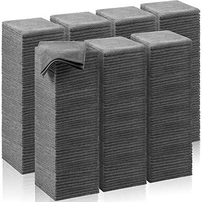 Oudain 200 Pcs Microfiber Cleaning Cloth 16x16 Inch Microfiber Towels for Car Ultra Absorbent Cleaning Rags Reusable Lint Free Streak Free Detailing Towel for Car Washing Drying Dusting (Gray) - color: Gray