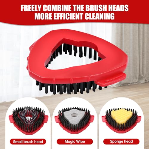 1 Pcs Spin Mop Replacements Scrub Brush and 1 Mop Base with 2 Pcs Scouring Pad Compatible with Cedar EasyWring 1 Tank System，Including 2Pcs Scouring Pad + 6Pcs Scrub Sponge Heavy Duty - color: 1 Pcs Brush + 1 Mop Base + 2pcs Scouring Pad + 6pcs Scrub Spon