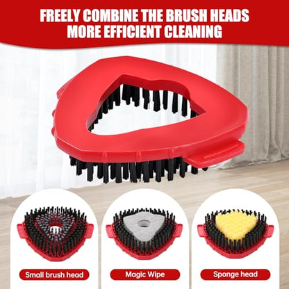 1 Pcs Spin Mop Replacements Scrub Brush and 1 Mop Base with 2 Pcs Scouring Pad Compatible with Cedar EasyWring 1 Tank System，Including 2Pcs Scouring Pad + 6Pcs Scrub Sponge Heavy Duty - color: 1 Pcs Brush + 1 Mop Base + 2pcs Scouring Pad + 6pcs Scrub Spon