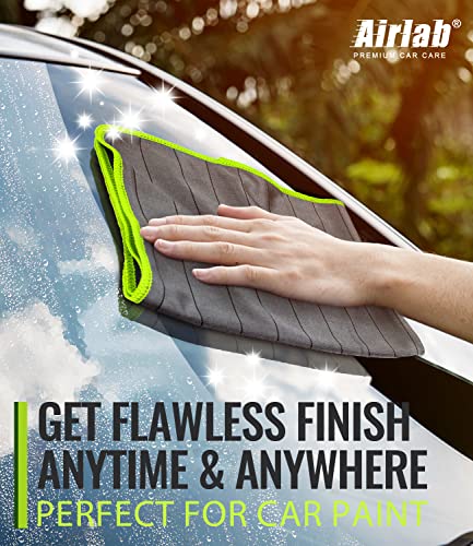 Airlab Magic Cleaning Cloth Window Glass Cleaner Carbon Microfiber Towels Kitchen Bathroom Lint Free Rags Car Wipes Drying Auto Detailing, Pack of 4, 20" x 16", Grey-Green - color: 20 X 16 Inch, Pack of 4, Grey-green