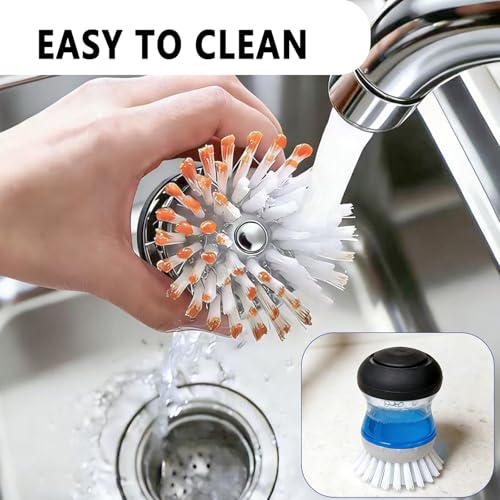 4 Pack Brush Refills for OXO Dish Brush Refill B, Brush Head Replacement OXO Dish Brush Replacement Head（Grey Round） - color: Grey Round