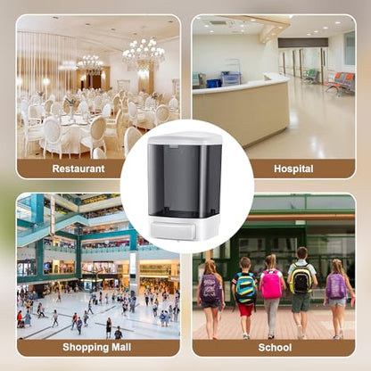 Hushee 2 Pcs Commercial Soap Dispenser Hand Wall Mounted Bathroom 33.8oz/1000ml Manual Soap Dispenser Liquid Containers with Pump Black Shower Plastic Wash Wall Container Shampoo Gel for Kitchen Hotel - color: Black, size: ['33.8 fl oz']