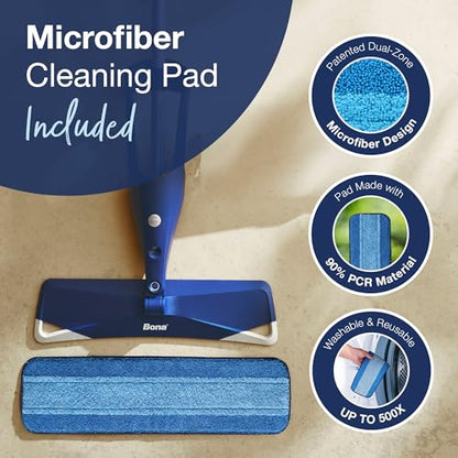 Bona Multi-Surface Floor Premium Spray Mop - Includes Multi-Surface Floor Cleaner Concentrate and Machine Washable Microfiber Cleaning Pad - For Stone, Tile, Laminate and Vinyl LVT/LVP Floors