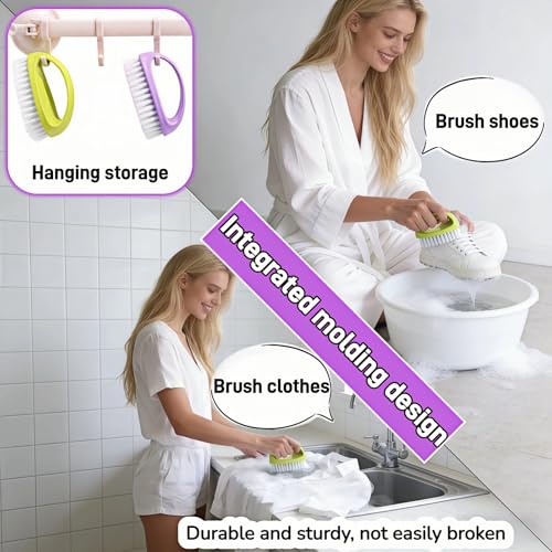 Fingernail Cleaning Brush 2 Pack, Heavy Duty Scrub Brushes with Hard Nylon Bristles for Deep Cleaning, Industrial Hand Brush for Mechanics Gardeners, Multi-Purpose Scrub for Hands Feet & Home