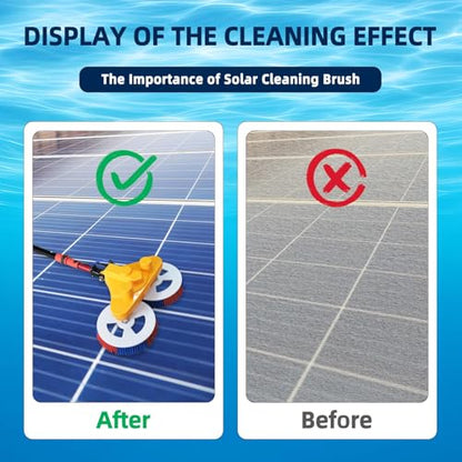 Solar Panel Cleaning Brush and Pole, 18 FT Water Fed Pole Window Cleaning System, Solar Cleaning Kit, Automatic Solar Panel Brush, Telescopic Window Washing Equipment, with Lithium Battery - color: 18ft-battery