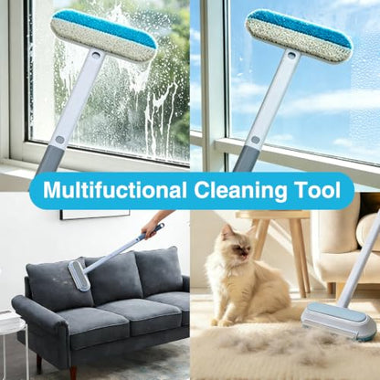 Pet Hair Remover 4 in 1, Reusable Long Handle Dog Hair Remover Brush, 24Inch Reusable Lint Brush for Dog and Cat Hair, Washable Lint Cleaner on Couches, Carpets, Car Seat, Clothes, Bedding