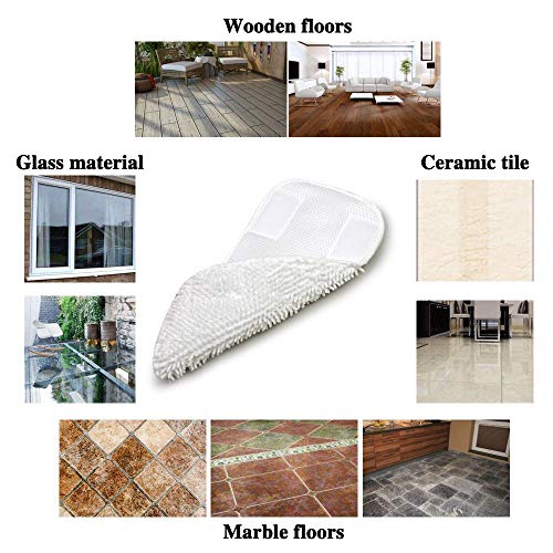 HYCLES Replacement Sienna Luna Cloth Pads Microfiber Mop Pads 6 Pcs for Steamer Head SSM-3006 Washable Cleaning Pads for Floor