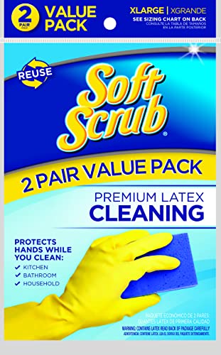 Soft Scrub Yellow Reusable Latex Household Glove