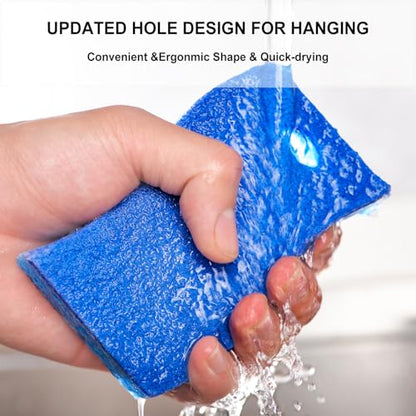 METUUTER 12-Count Scrub Sponges Kitchen Sponge Heavy Duty, Cellulose Sponges with Scouring Pads Dual-Sided for Kitchen and Household Use (S-Multi) - color: S-multi