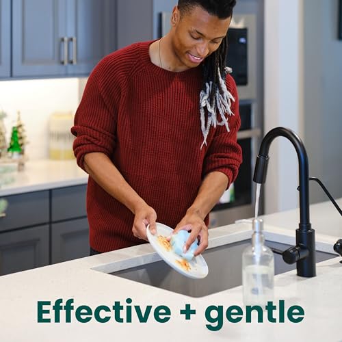 Scotch-Brite Snowflake Non Scratch Scrub Sponge for Cleaning Around the Home, Bathroom & More, Two-Sided Dish Sponge, Multi-Surface Safe, Best for Nonstick Pots and Pans, 1 Pack