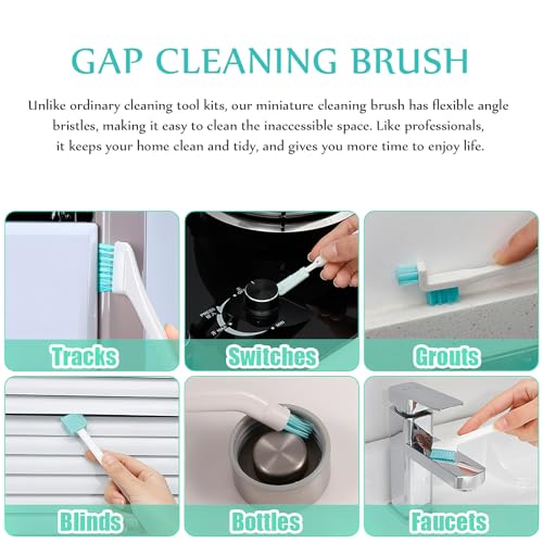 Detail Cleaning Brush Set for Household Use, 8pcs Small Crevice and Groove Scrubbers, Hard Bristle Bottle Cleaner for Keyboard, Window Track, and Tight Spaces