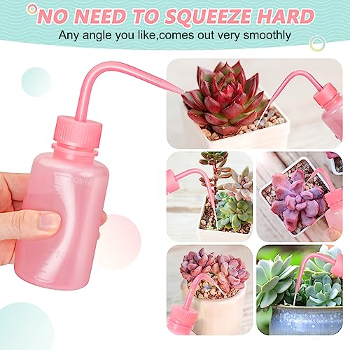 Valchoose Professional 2PCS 150ML Tattoo Squeeze Bottle Mini, 5.1oz Tattoo Wash Bottle No Need to Squeeze Hard, Easy to Carry Eyelash Water Bottle Perfect for Extensions, Cleaning(Translucent Pink) - color: Pink, size: 2x150ml