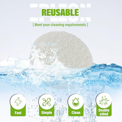4 Inch Drill Brush Scrub Pads Cleaning Kit, 5X Faster Cleaning, Reusable Double Sided Scrub Pad for Bathroom Shower Tub Tile Grout Kitchen Toilet Hard Surfaces, 9 Pack(White) - color: White