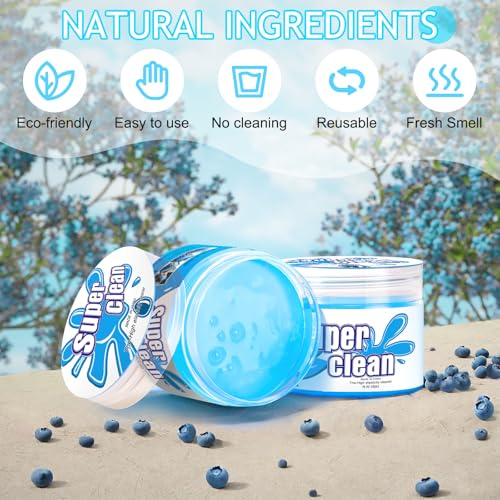 TeSabMi Car Cleaning Gel Car Cleaning Putty Car Putty Car Interior Cleaner Car Slime Car Detailing Kit Car Accessories Gifts for Men Women Stocking Stuffers Light Blue - color: Light Blue
