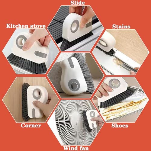 2 in 1 Groove Cleaning Brush,New Window Track Cleaning Tools Multifunction Grout Cleaner Tool with Tweezers and Scraper for Sliding Door Track, Window Seal, Sill (Gray 1 Pcs) - color: Gray 1 Pcs