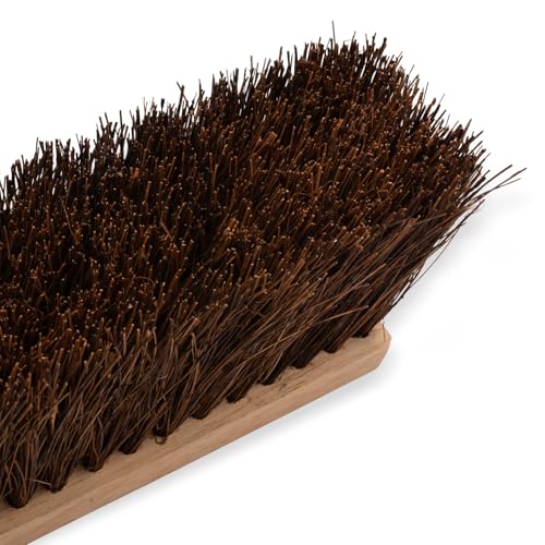 SPARTA Flo-Pac Garage Sweep with Palmyra Bristles, Heavy Duty Broom Head for Indoor and Outdoor Use on Rough Surfaces, 18" Long, 1 Count, Natural