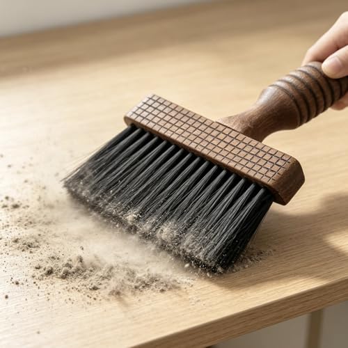 Stiff Bristle Wooden Handle Cleaning Brush, Multi-Purpose Hand Brush for Coffee Grounds, Nail Dust, Neck Duster, Countertop & Keyboard
