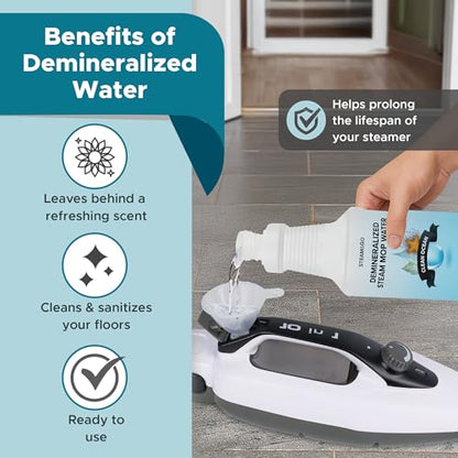 Steam & Go Demineralized Water for Steam Mop – Clean Ocean Scent, 32 oz (Pack of 12) | Scented Floor Cleaner Solution, Ready-to-Use, Compatible with Any Steam Cleaner - size: 32 Fl Oz (Pack of 12)