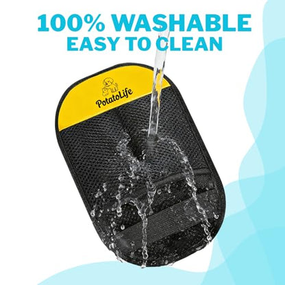 PotatoLife Pet Hair Removal Glove Upgraded Reusable Electrostatic Washable Fur Remover for Dogs Cats, Grooming Mitt for Couch, Sofa, Furniture, Carpet, Clothing and Car Seat, Large, 1PCS - size: Large