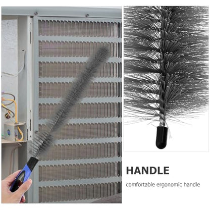 Partykindom Refrigerator Coil Cleaning Brush with Non Slip Handle Radiator Cleaning Tool for Air Conditioner Vent and Dryer Lint Removal Hard Bristle Household Dust Cleaner 23.62In